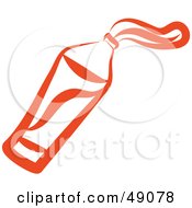 Royalty Free RF Clipart Illustration Of A Red Toothpaste Tube by Prawny