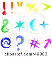 Royalty Free RF Clipart Illustration Of A Digital Collage Of Colorful Symbol Items