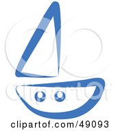 Royalty Free RF Clipart Illustration Of A Blue Sailboat