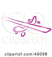 Royalty Free RF Clipart Illustration Of A Purple Plane