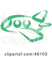 Royalty Free RF Clipart Illustration Of A Green Plane