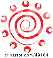 Royalty Free RF Clipart Illustration Of A Red Spiral Sun