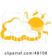 Royalty Free RF Clipart Illustration Of A Yellow Cloud And Sun by Prawny