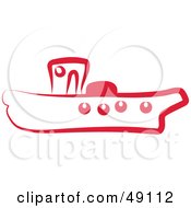 Royalty Free RF Clipart Illustration Of A Red Ship