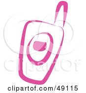 Royalty Free RF Clipart Illustration Of A Pink Cellular Phone by Prawny