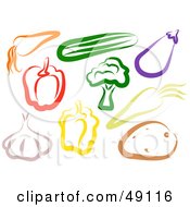 Royalty Free RF Clipart Illustration Of A Colorful Digital Collage Of Veggies by Prawny
