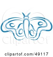 Royalty Free RF Clipart Illustration Of A Blue Butterfly by Prawny