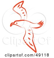 Royalty Free RF Clipart Illustration Of A N Orange Seagull by Prawny