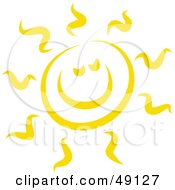 Royalty Free RF Clipart Illustration Of A Cheerful Yellow Sun Shining