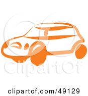 Royalty Free RF Clipart Illustration Of An Orange Car