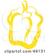 Royalty Free RF Clipart Illustration Of A Yellow Bell Pepper by Prawny