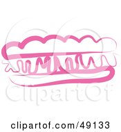 Royalty Free RF Clipart Illustration Of A Pink Hot Dog