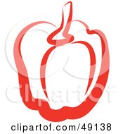 Royalty Free RF Clipart Illustration Of A Red Bell Pepper