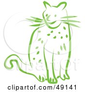 Poster, Art Print Of Green Kitty Cat