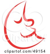 Poster, Art Print Of Red Crescent Moon
