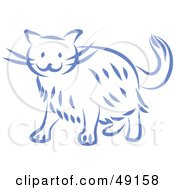 Royalty Free RF Clipart Illustration Of A Blue Kitty Cat