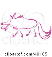 Royalty Free RF Clipart Illustration Of A Pink Wolf
