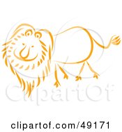 Poster, Art Print Of Happy Orange Lion