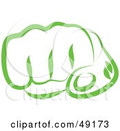 Royalty Free RF Clipart Illustration Of A Green Punching Fist by Prawny