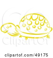 Royalty Free RF Clipart Illustration Of A Yellow Tortoise