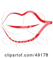 Royalty Free RF Clipart Illustration Of A Red Lip Outline by Prawny