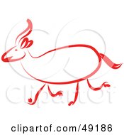 Royalty Free RF Clipart Illustration Of A Red Antelope by Prawny