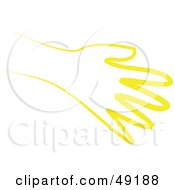 Royalty Free RF Clipart Illustration Of A Yellow Hand Reaching Out