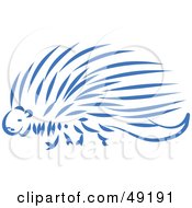 Royalty Free RF Clipart Illustration Of A Blue Porcupine