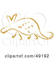 Royalty Free RF Clipart Illustration Of A Brown Aardvark by Prawny