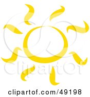 Royalty Free RF Clipart Illustration Of A Yellow Sun Outline