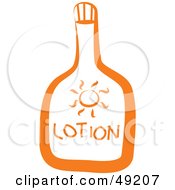Royalty Free RF Clipart Illustration Of A Bottle Of Orange Sun Tan Lotion by Prawny