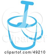 Royalty Free RF Clipart Illustration Of A Blue Beach Bucket And Shovel by Prawny