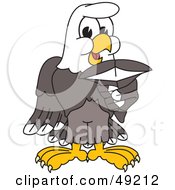 Bald Eagle Character Holding A Shark Tooth