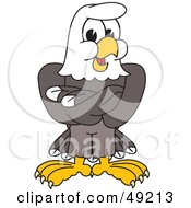 Bald Eagle Character With His Arms Crossed