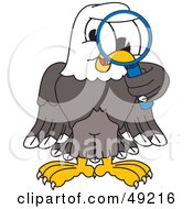 Bald Eagle Character Using A Magnifying Glass