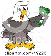 Poster, Art Print Of Bald Eagle Character Holding Cash