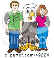 Bald Eagle Character With Adults