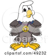Bald Eagle Character Wearing A Medal