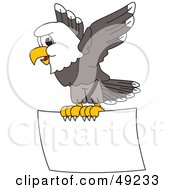 Poster, Art Print Of Bald Eagle Character Flying A Sign
