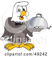 Bald Eagle Character Serving A Platter