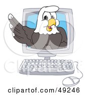 Poster, Art Print Of Bald Eagle Character In A Computer