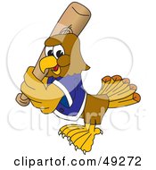 Hawk Mascot Character Batting
