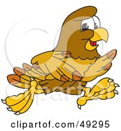 Poster, Art Print Of Hawk Mascot Character Running