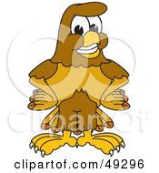 Hawk Mascot Character With His Hands On His Hips