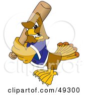Hawk Mascot Character Baseball Player