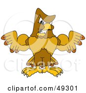Poster, Art Print Of Hawk Mascot Character Showing Off His Muscles