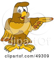 Poster, Art Print Of Hawk Mascot Character Pointing