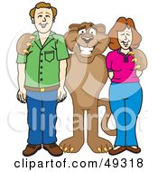 Cougar Mascot Character With Adults