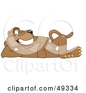 Cougar Mascot Character Reclined