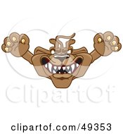 Poster, Art Print Of Cougar Mascot Character Leaping Outwards